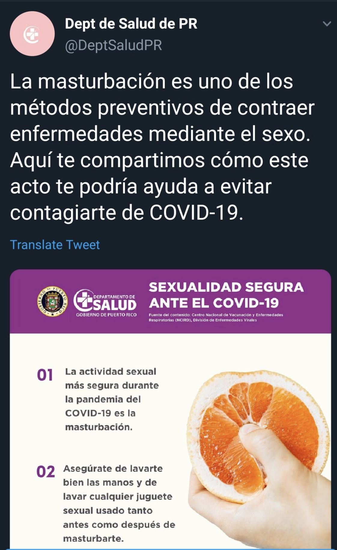 Departamento de Salud retira publicación en las redes sobre la masturbación  – Ey Boricua