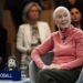 Jane Goodall, durante su intervención en el Foro de Davos.EFE/EPA/GIAN EHRENZELLER